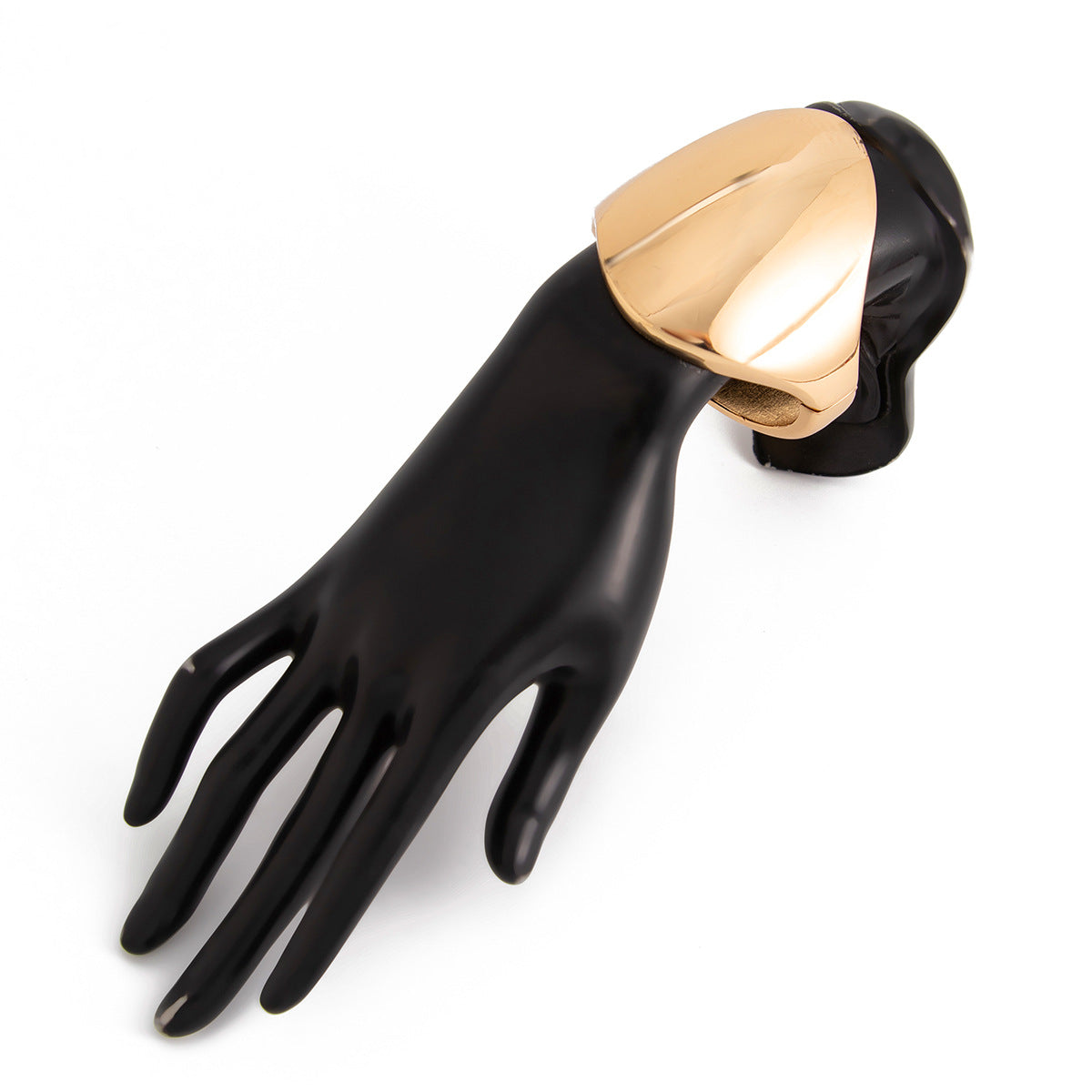 Pulsera de puño abierto geométrica exagerada de aleación con acabado chapado para moda urbana