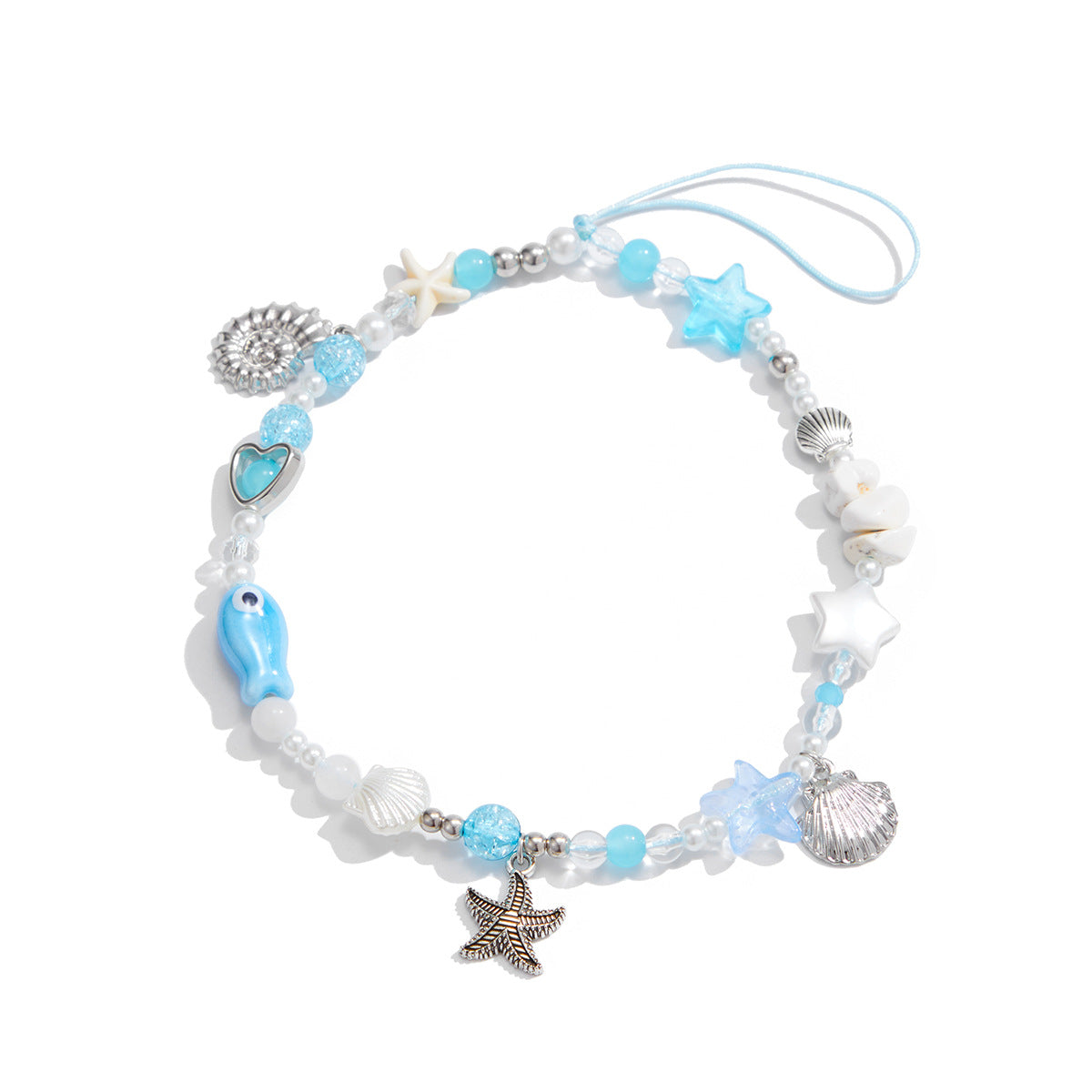 Sweet Acrylic Star Keychain with Pearl Inlay Plated