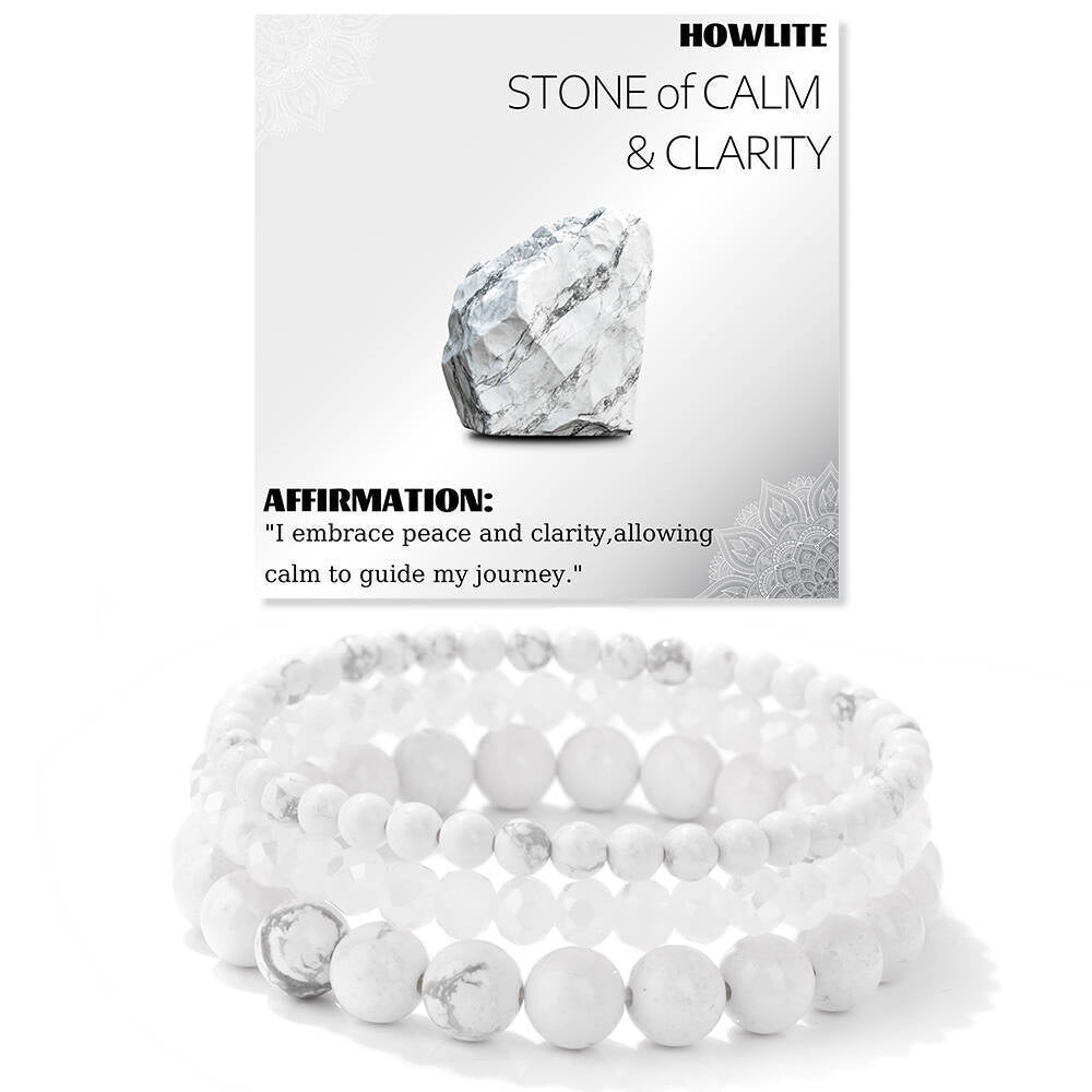 Minimalist Sweet Geometric Gemstone Beaded Stretch Bracelet Set