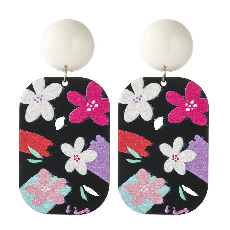 Orecchini in acrilico floreali con perno in argento sterling 925 per bambini