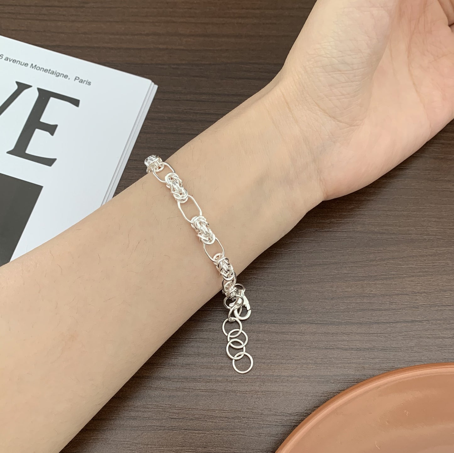 Minimalist Geometric S925 Sterling Silver Handmade Braided Bracelet