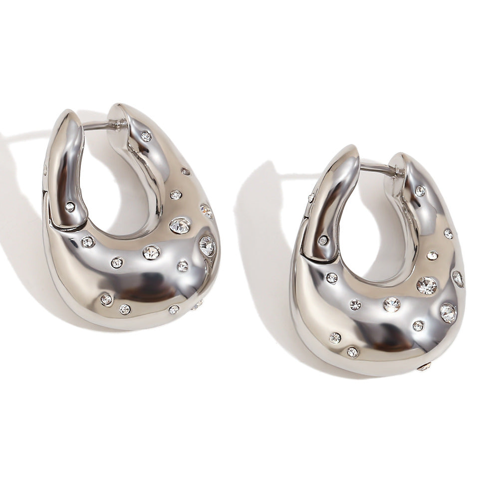 Orecchini a perno geometrici alla moda in acciaio inossidabile con placcatura in oro 18K e design a stella irregolare attorcigliata da donna