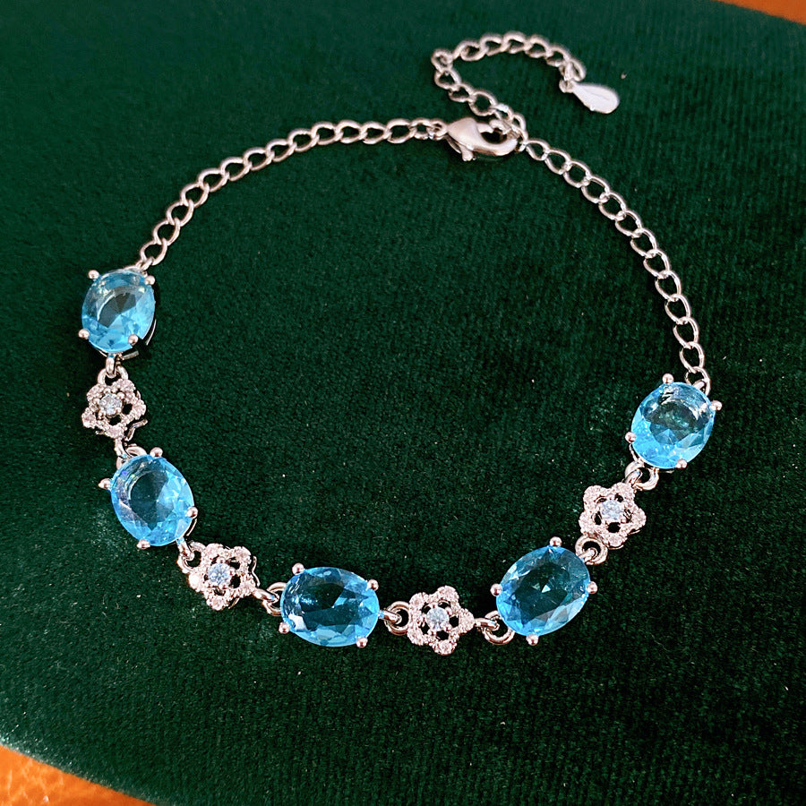 Luxury Elegant Oval Floral Brass Bracelet with 18K Gold Plating and Cubic Zirconia Inlay