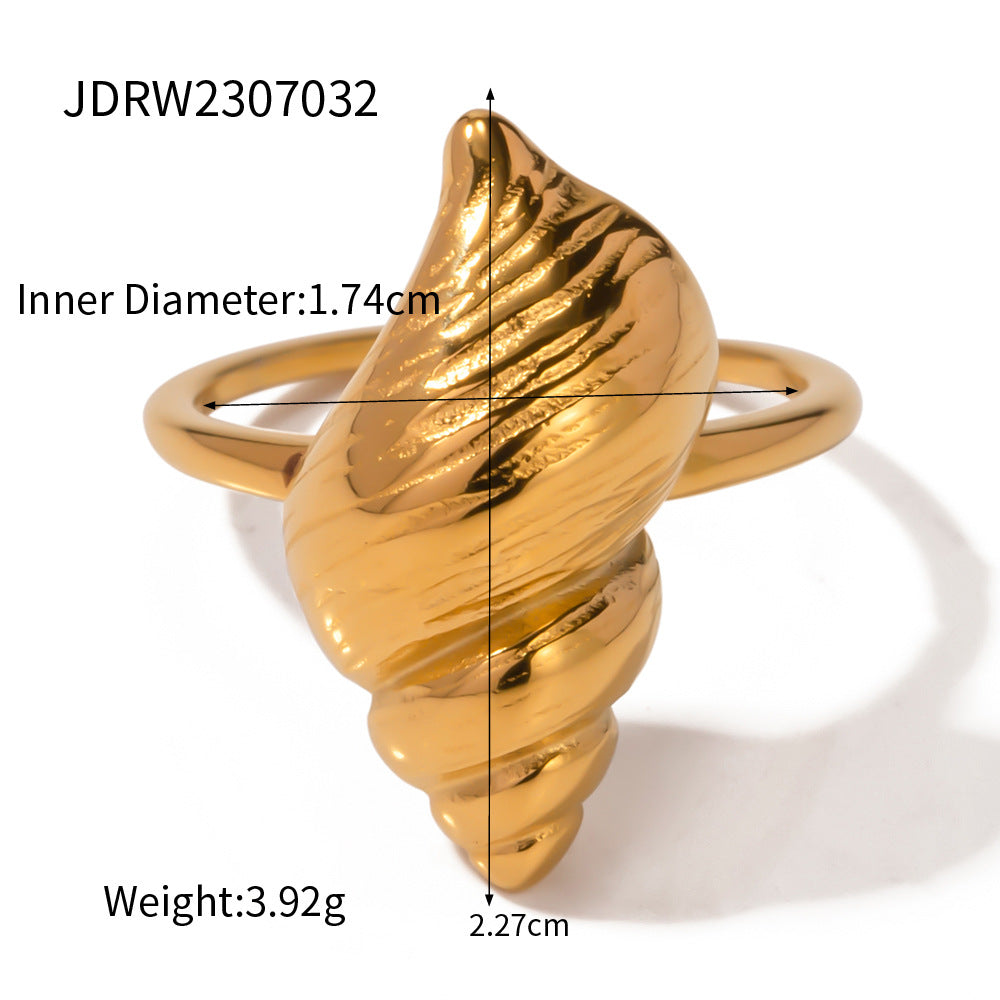 Minimalist Geometric Star Stainless Steel Plated Ring for Women