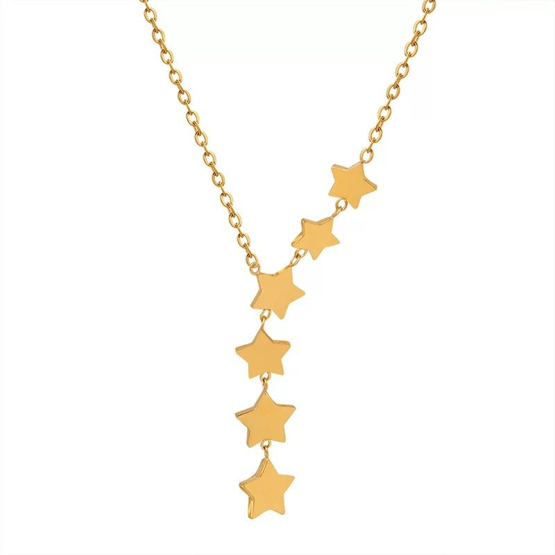 Minimalist Sweet Star Titanium Steel Plated Necklace for Women