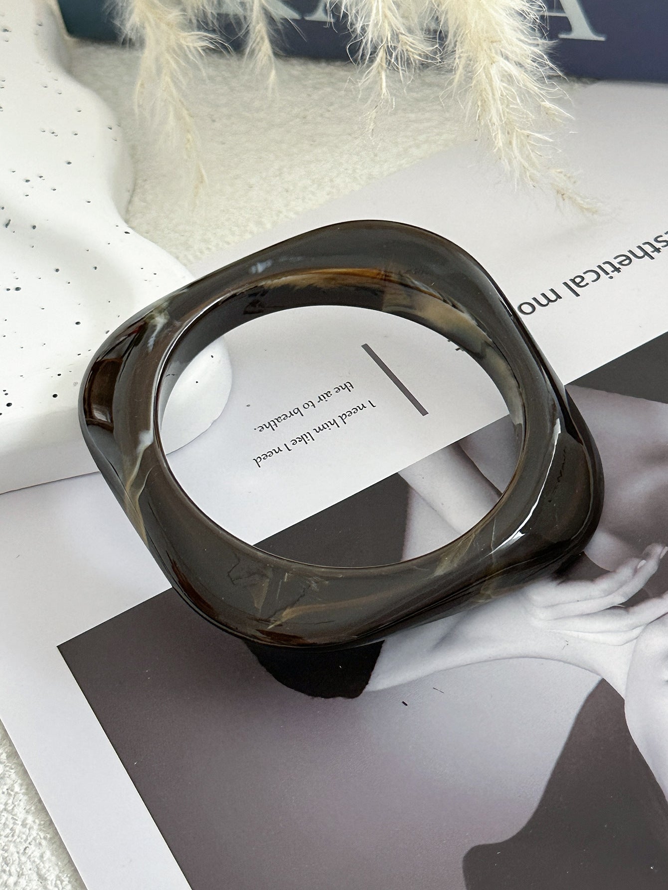Vintage Minimalist Square Geometric Acrylic Drip Oil Gradient Bracelet