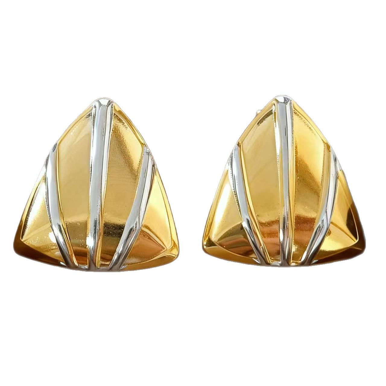 Elegant Casual Triangle Geometric Plated Stainless Steel Earrings for Women