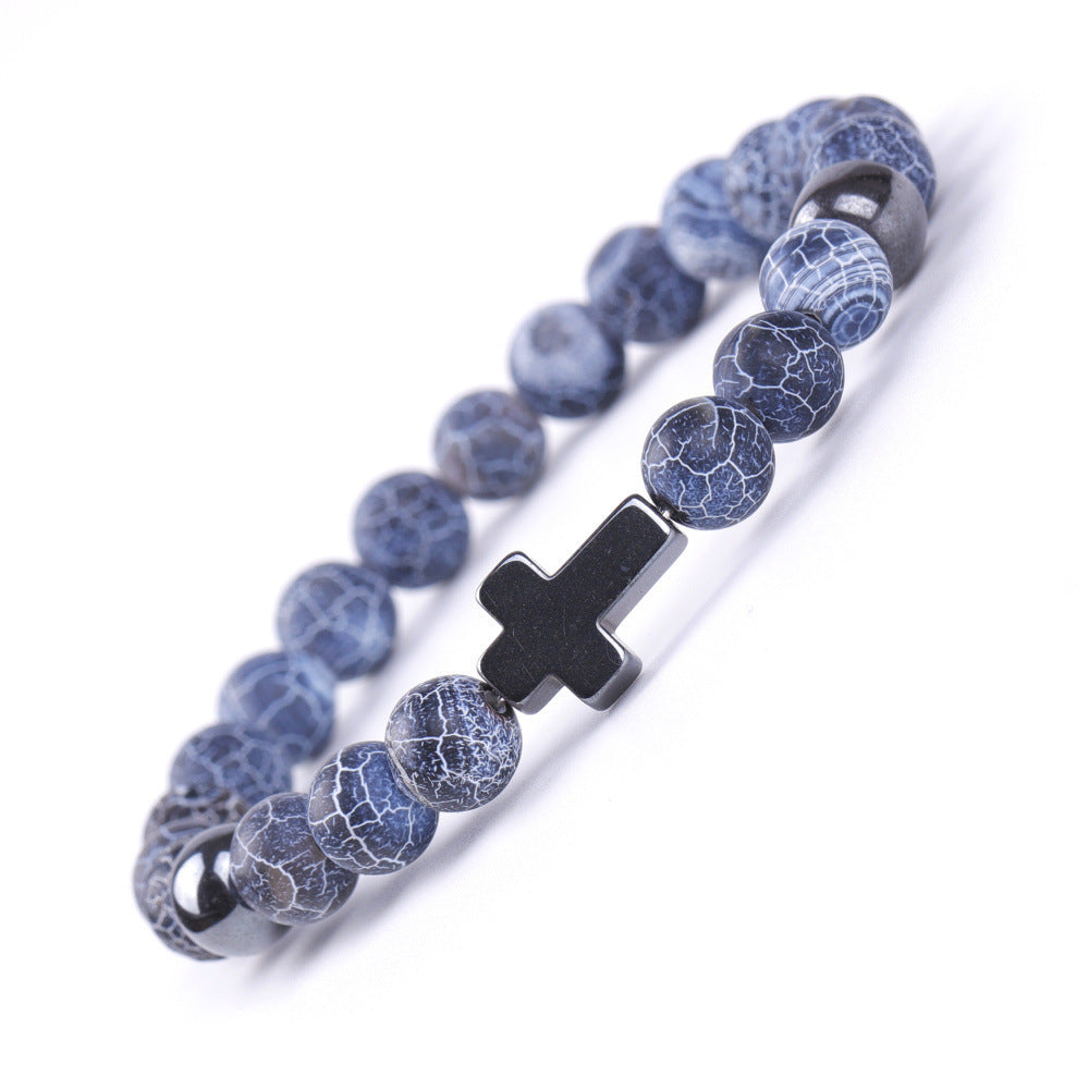 Sweet Geometric Agate Beaded Bracelet Unisex Elastic String