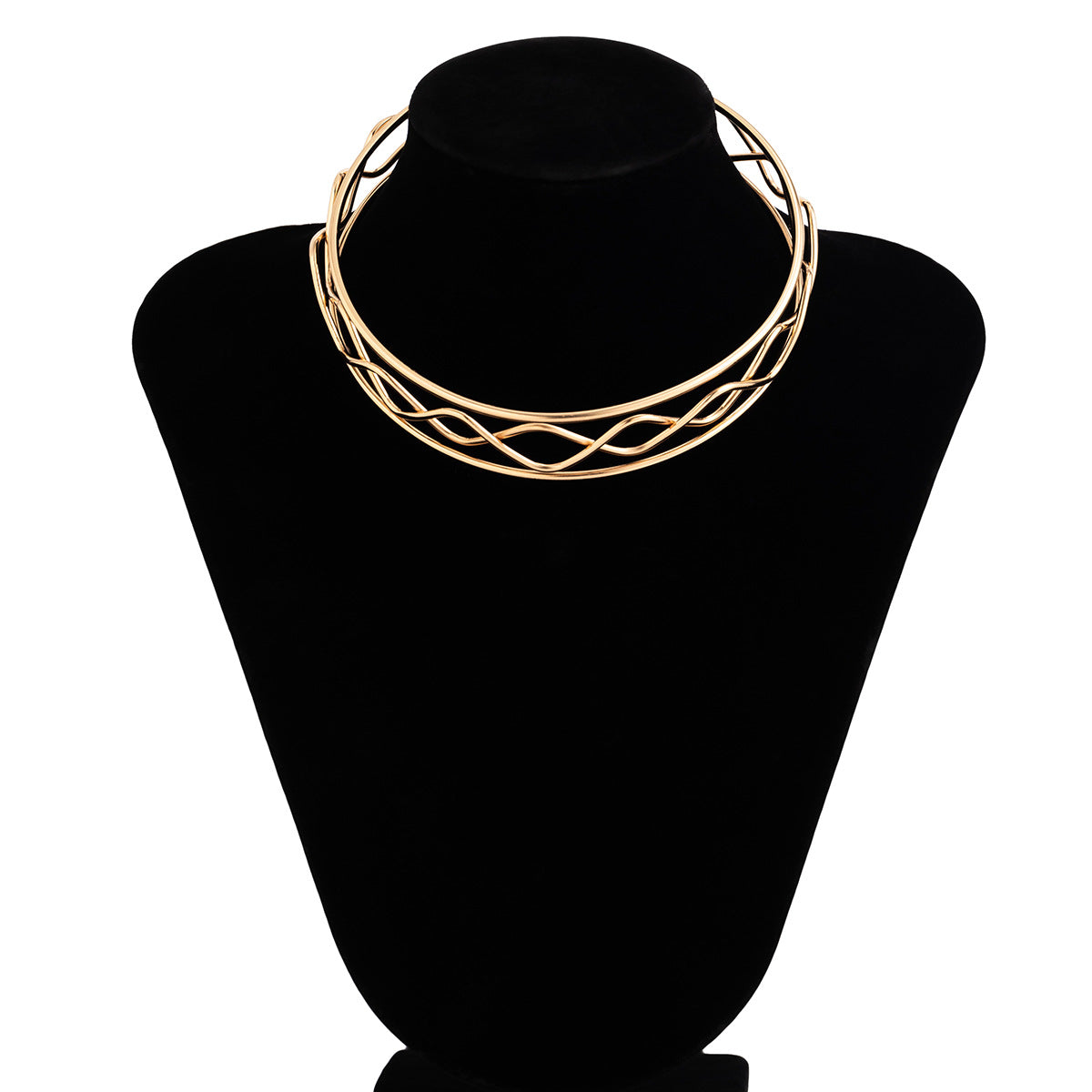 Sweet Geometric Oval Alloy Choker Necklace for Women