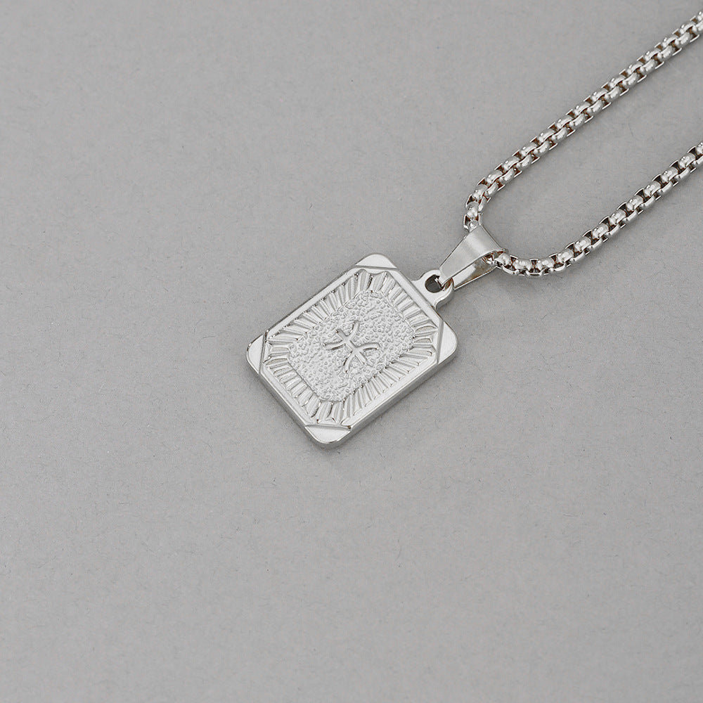Collana con Pendente Zodiacale Geometrico Minimalista in Acciaio Inossidabile con Finitura Placcata per Uomo e Donna