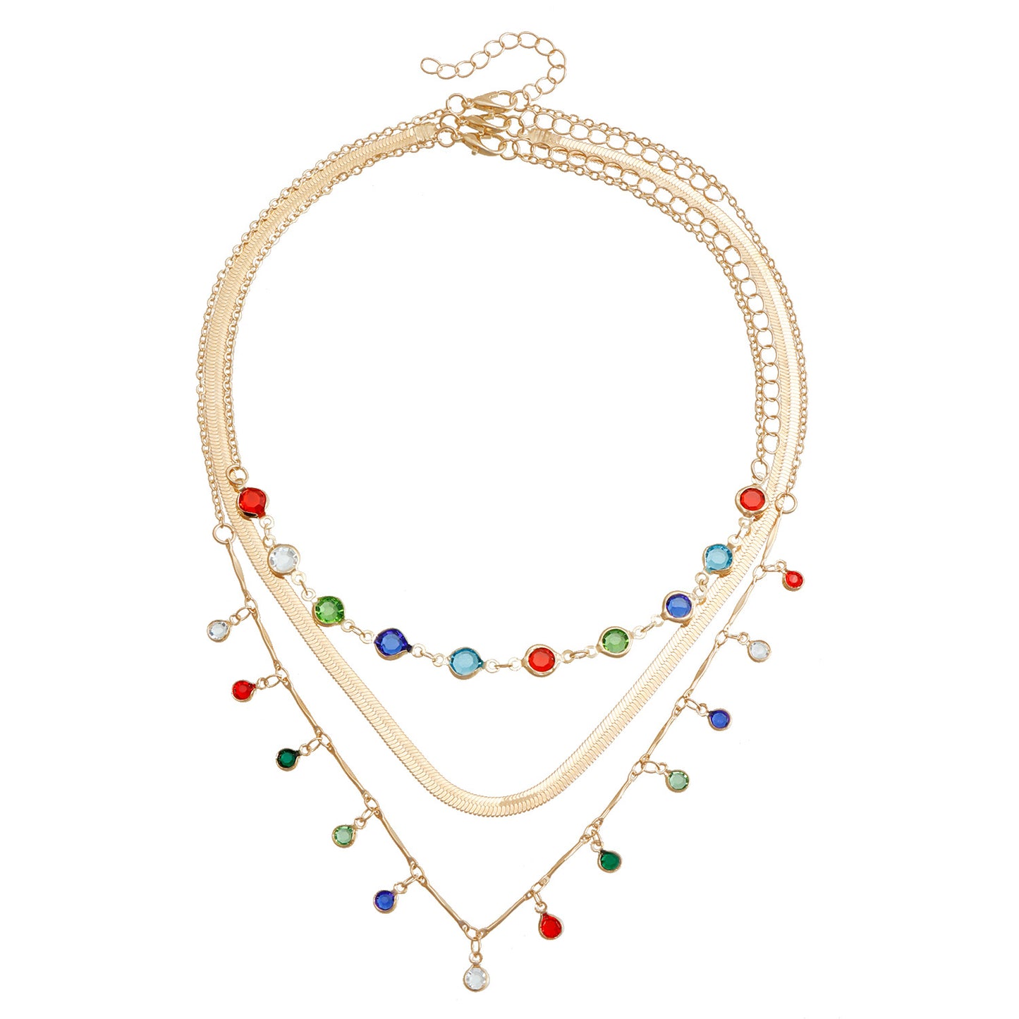 Floral Butterfly Pendant Necklace with Rhinestone Accents on Snake Chain for Women, Fashionable Layered Collarbone Necklace in Alloy with Plating Finish