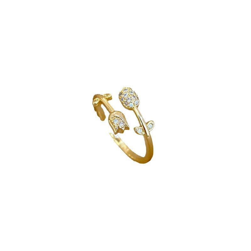 Anillo Ajustable Chapado en Latón con Forma de Corona Kawaii para Mujer