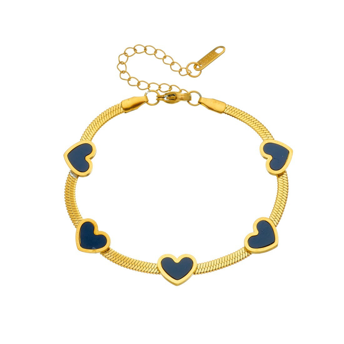 Minimalist Gold Plated Heart Curb Chain Bracelet for Women