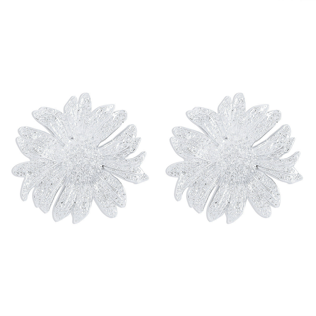 Collana con ciondolo a girasole dolce e audace da donna con design floreale geometrico, lega galvanizzata e ferro su cordino a catena