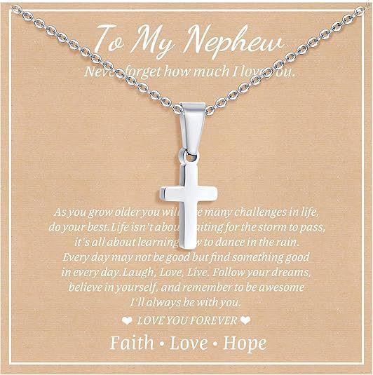 Elegant Business Geometric Cross Pendant Stainless Steel PVD Cable Chain Necklace Unisex