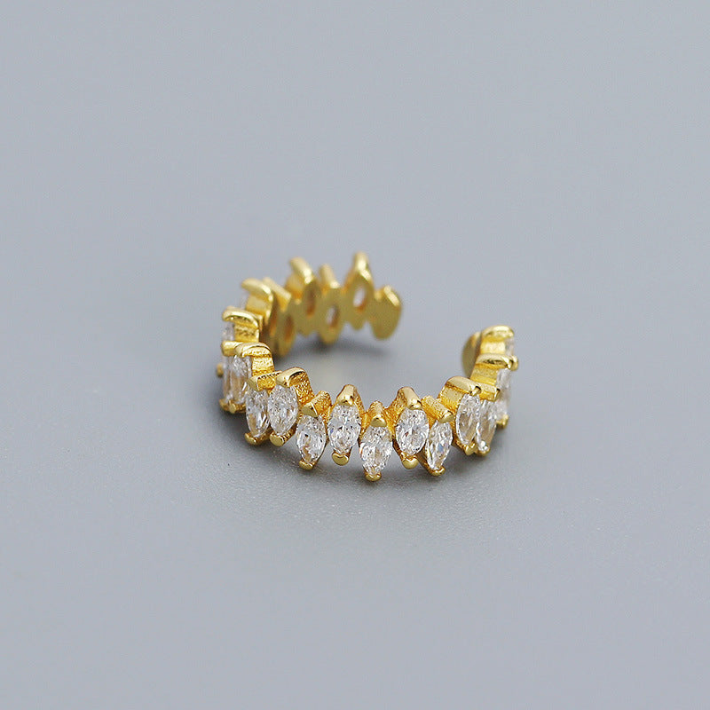 Orecchini a clip a forma di U geometrici minimalisti da donna in argento sterling 925 con finitura placcata
