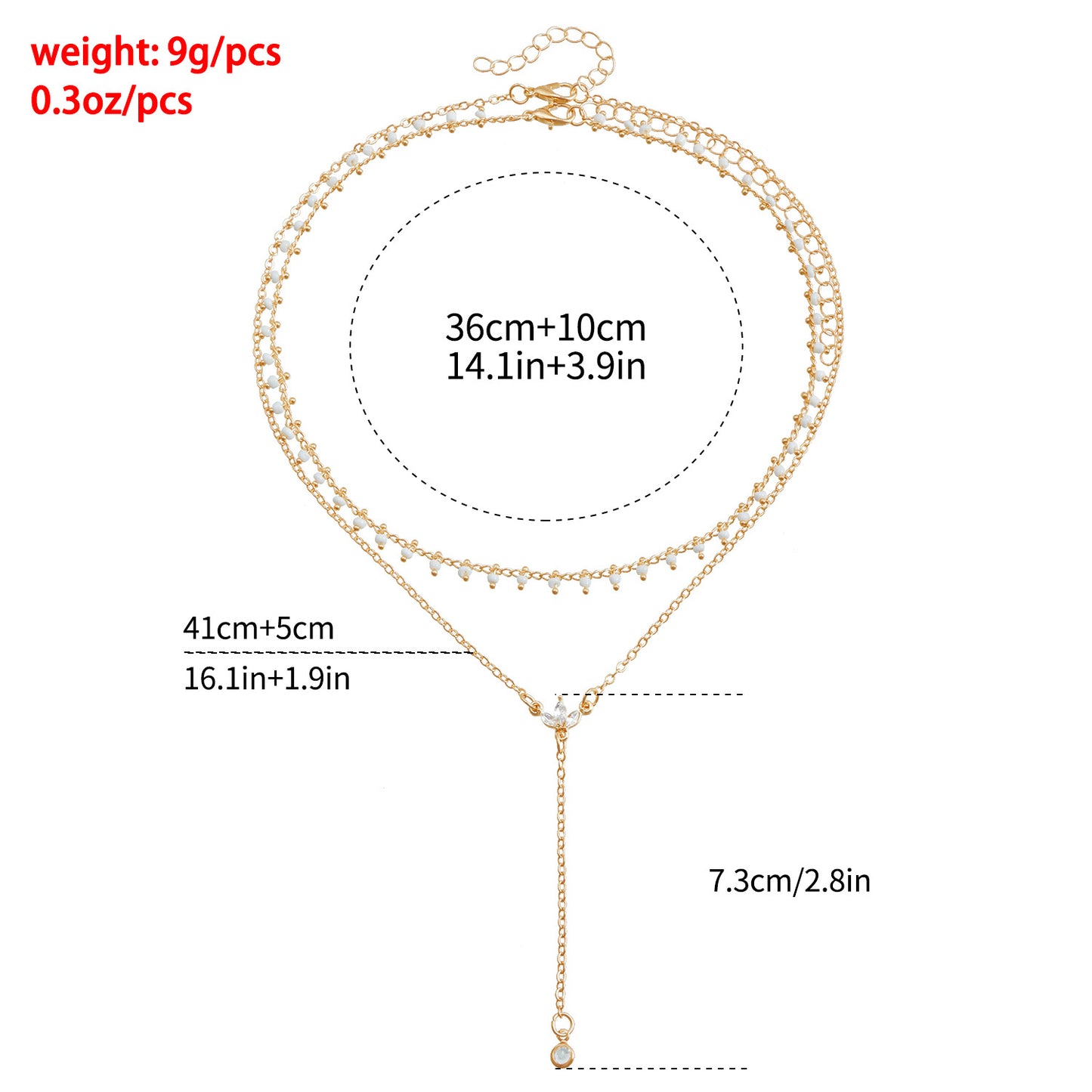Fashion Minimalist Geometric Crystal Pendant Necklace with Rhinestone Accents on Delicate Clavicle Chain