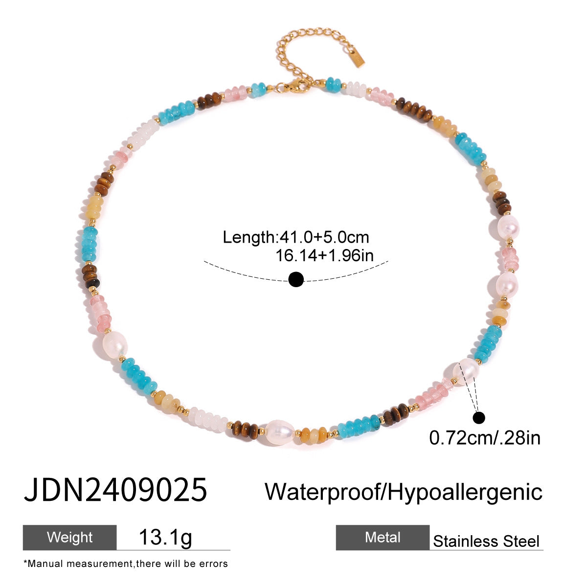 Collana con Ciondolo Occhio di Tigre Geometrico in Acciaio Inossidabile con Finitura Placcata da Donna Collana Minimalista a Catena con Ciondolo a Medaglione