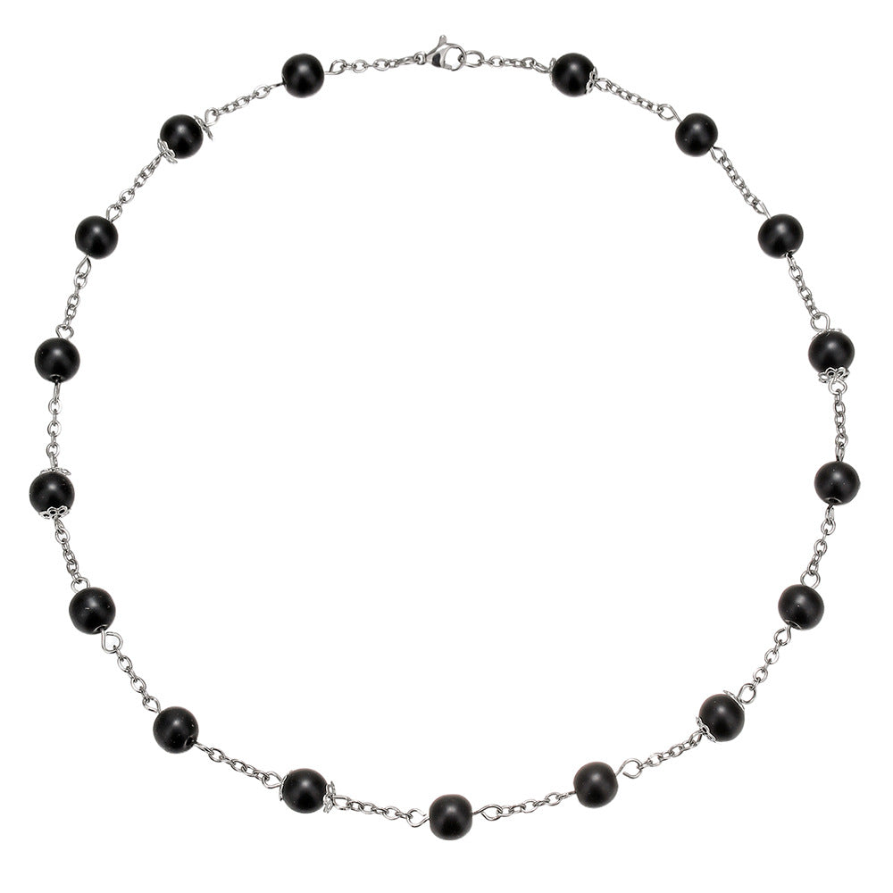 Vintage Hip-hop Geometric Round Alloy Necklace with Cable Chain for Women