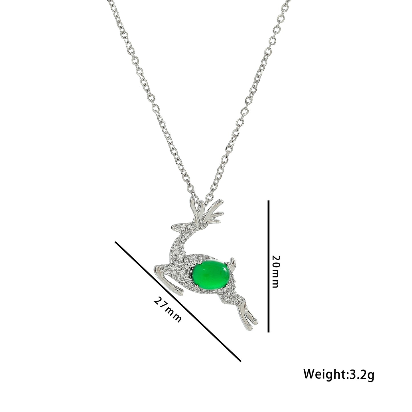 Minimalist Deer Pendant Necklace for Women in Titanium Steel with Electroplated Finish on O-Chain