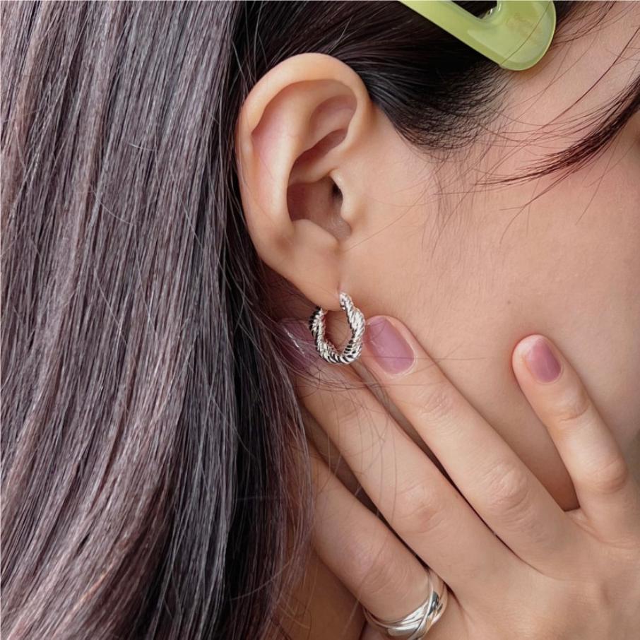 Minimalist Sweet 925 Sterling Silver Geometric Letter Number Plated Earrings