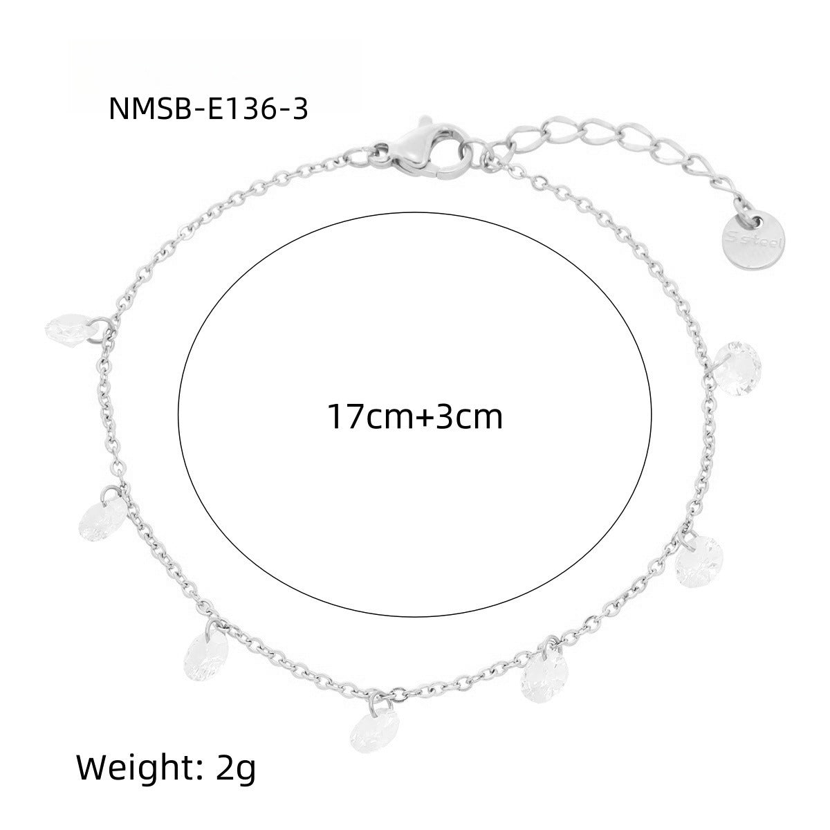 Pulsera de Acero Titanio Dulce Arcoíris con Diamantes de Imitación para Mujer con Forma Geométrica y Acabado Bañado