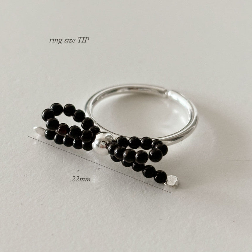 Minimalist Bow-Shaped 925 Sterling Silver Adjustable Bamboo-Knuckle Ring for Women