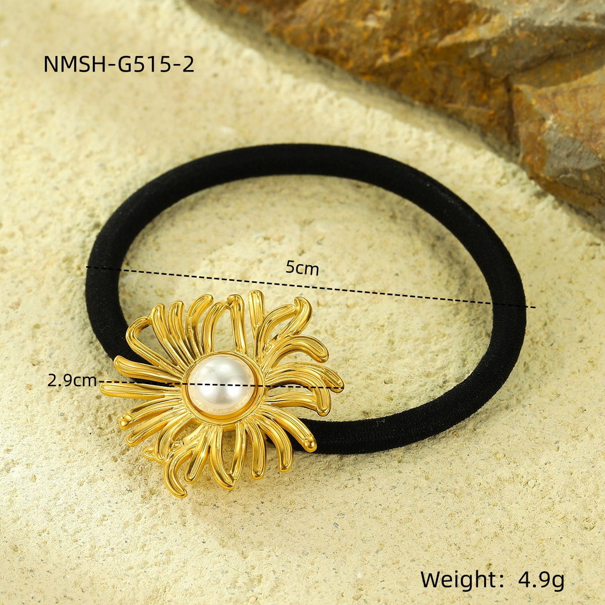 Fermacapelli Vintage in Acciaio Inox a Girasole con Dettagli in Perle per Donna, Accessorio per Capelli alla Moda ad Alta Elasticità