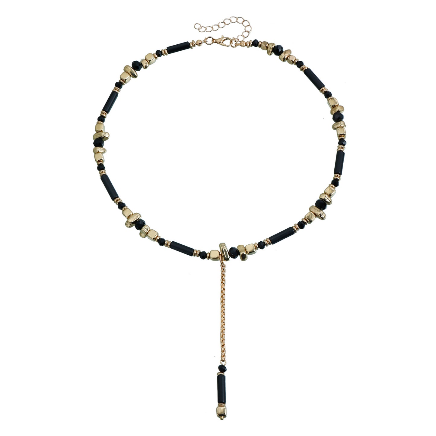 Vintage Bohemian Geometric Resin and Alloy Plated Y-Shape Necklace for Women