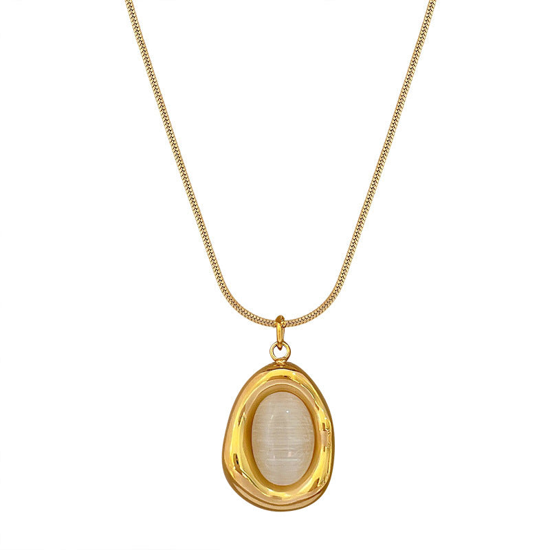 Geometric Teardrop Minimalist Titanium Steel Plated Collar Necklace