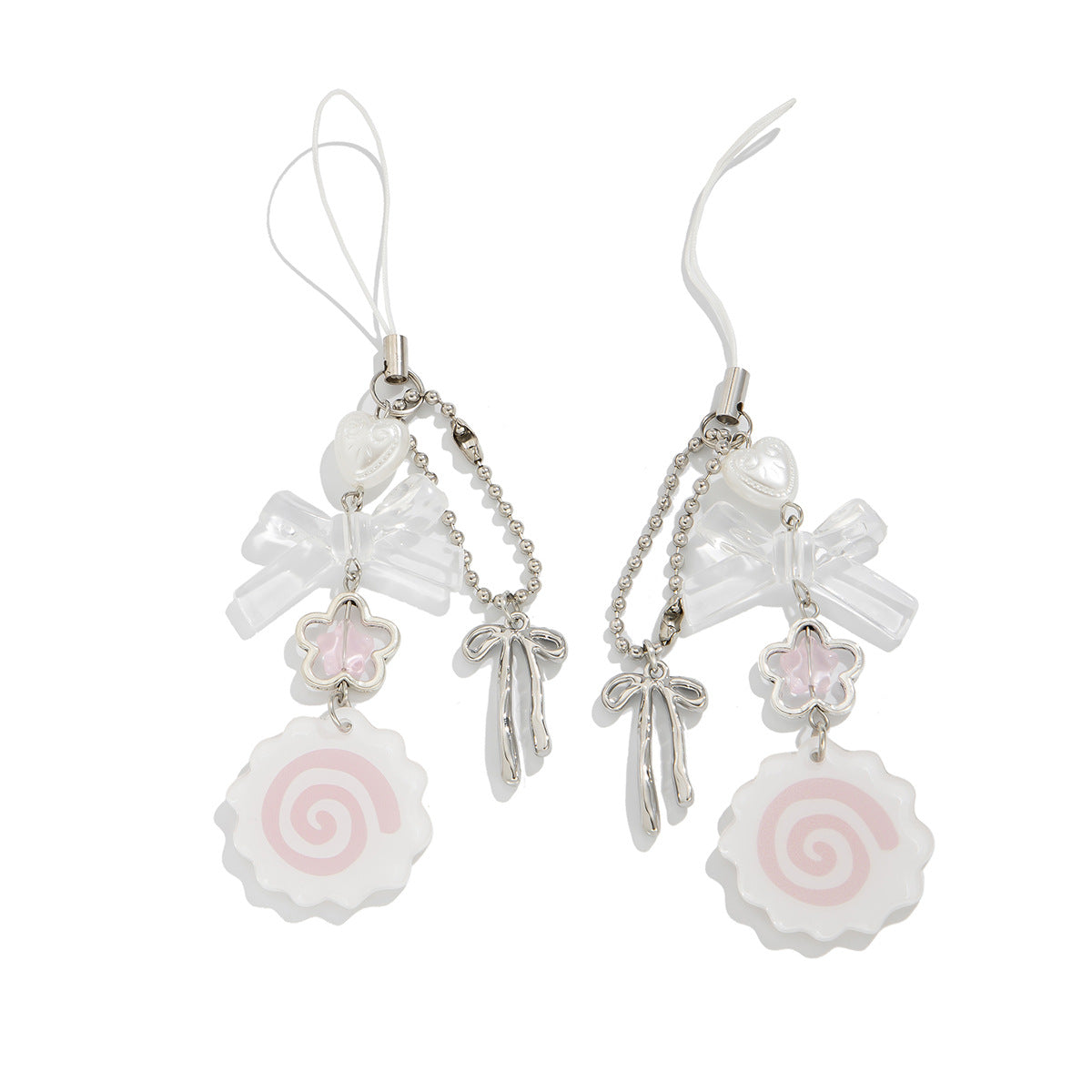 Sweet Acrylic Butterfly Heart Teardrop Keychain Set
