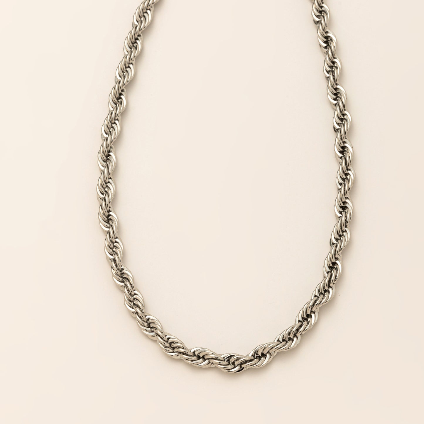18K Gold Plated Stainless Steel Rope Chain Necklace with Heart Pendant