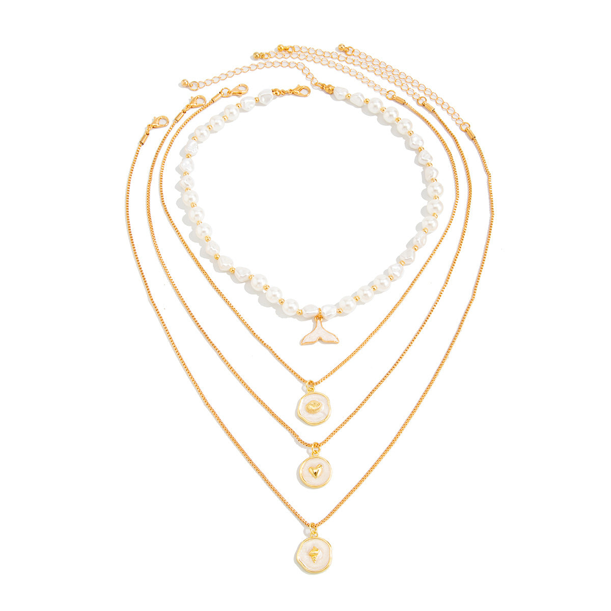 Sweet Drip Oil Plated Alloy Animal Shape Ring and Pendant Necklace Set for Women