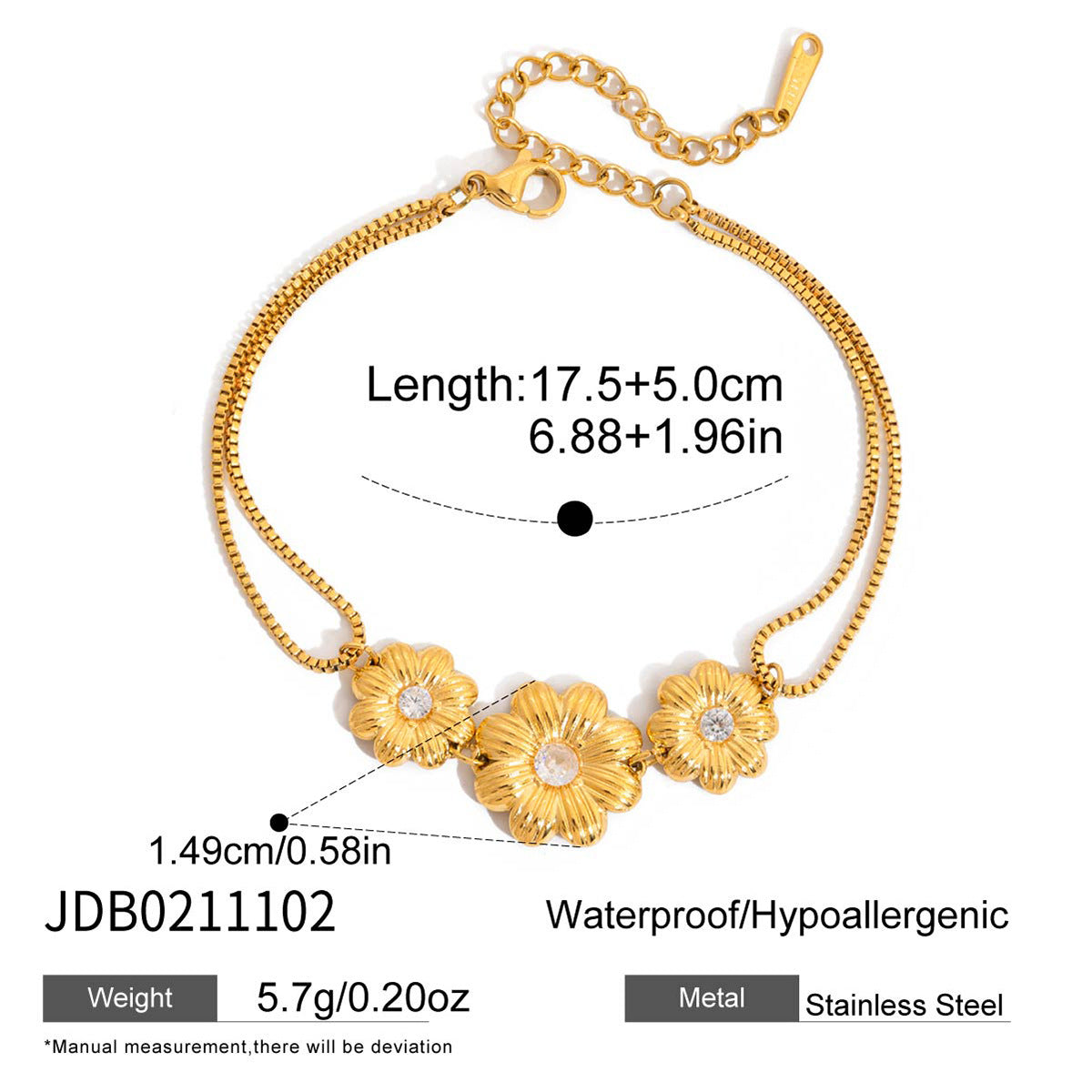 Minimalist Daisy Flower Titanium Steel Pendant Necklace Gold Plated Stainless Steel Chain for Women