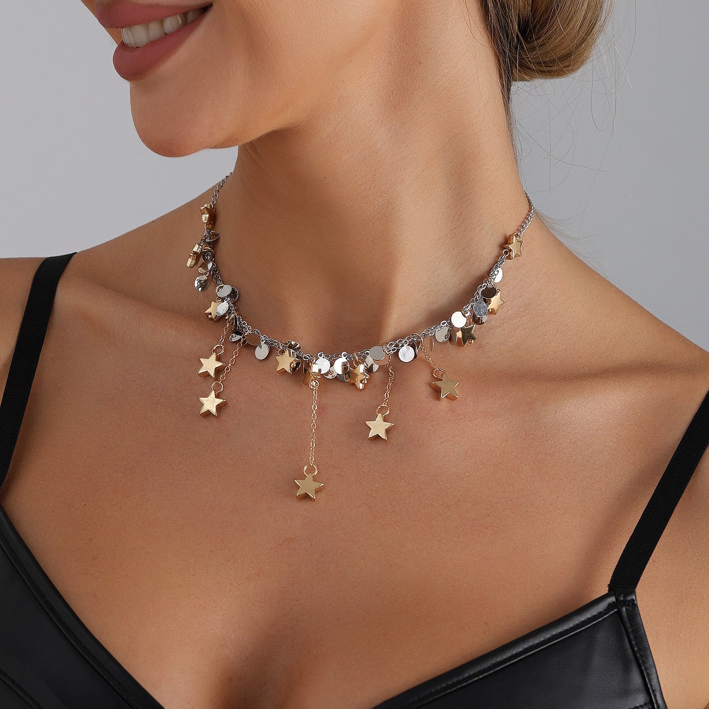 Geometric Heart Alloy Plated Necklace for Women