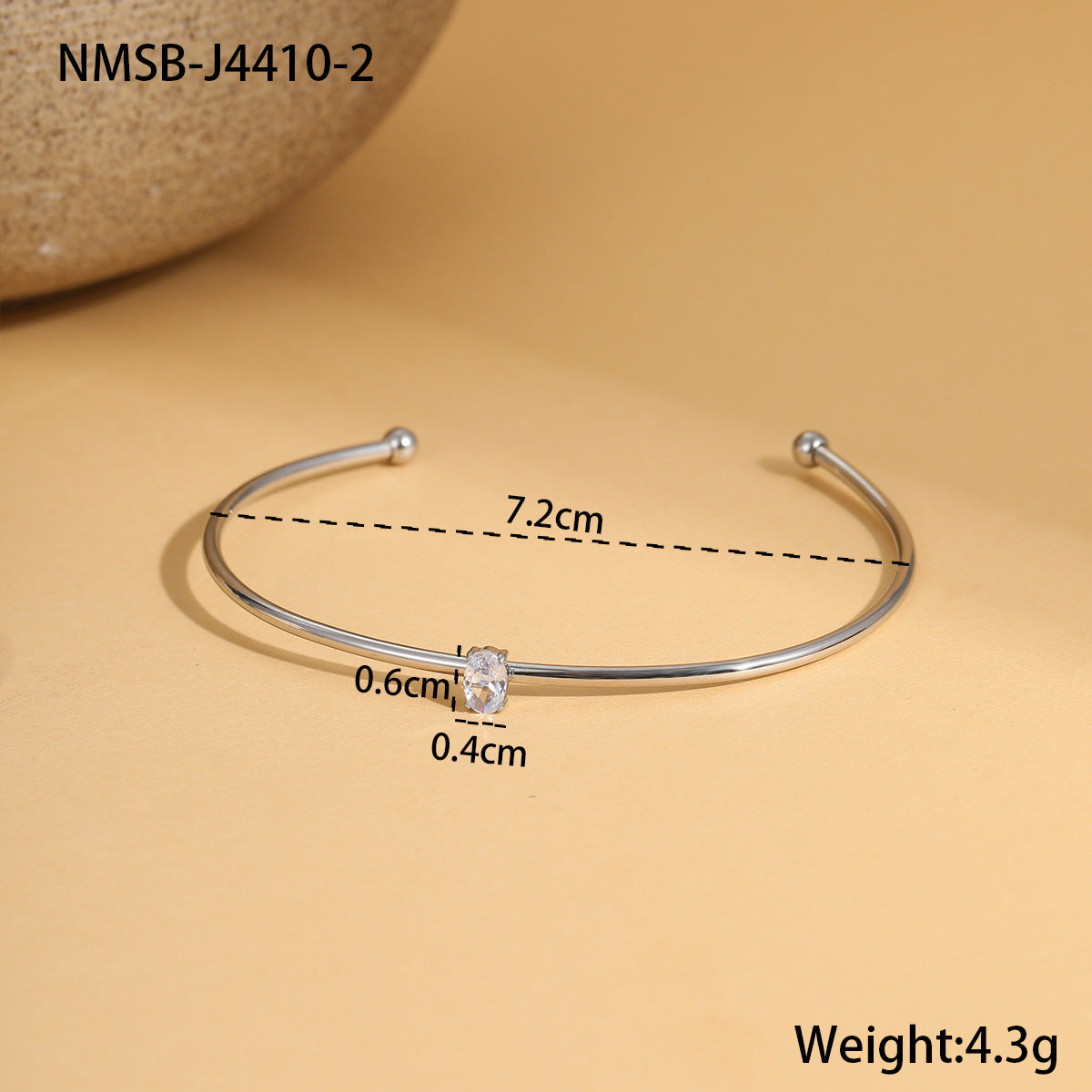 Bracciale alla moda geometrico in acciaio al titanio con intarsio di zirconi colorati da donna, gioiello anallergico placcato a mano