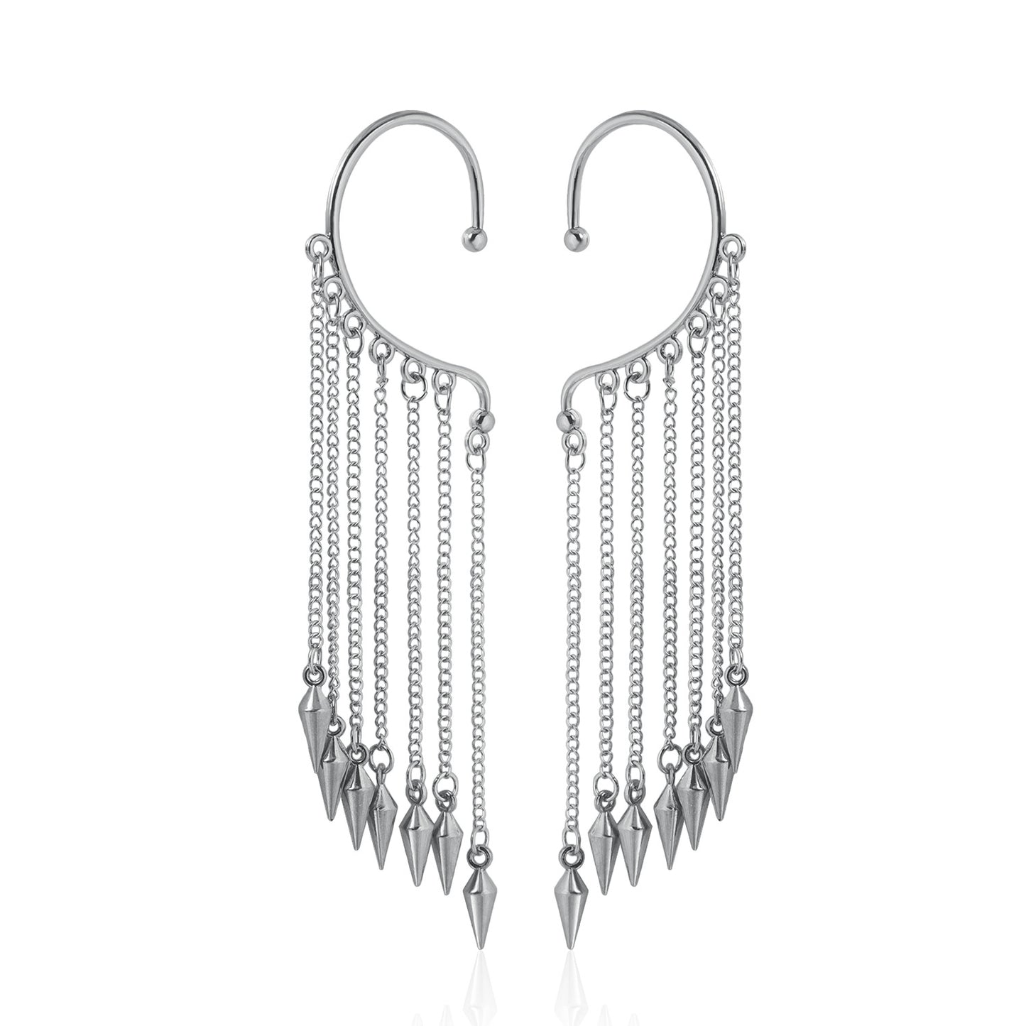 Sexy Streetwear Plated Alloy Geometric Tassel Ear Cuff for Women