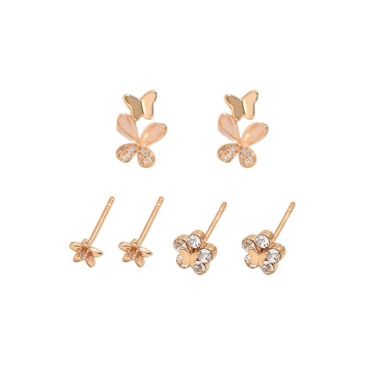 Pendientes Geométricos en Forma de Lazo para Mujer con Base de Cobre e Incrustación de Circonitas, Aretes Minimalistas Dulces con Poste de Acero Inoxidable