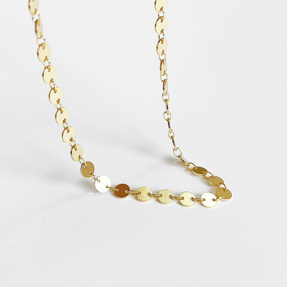 Collana girocollo minimalista geometrica rotonda placcata in argento sterling 925