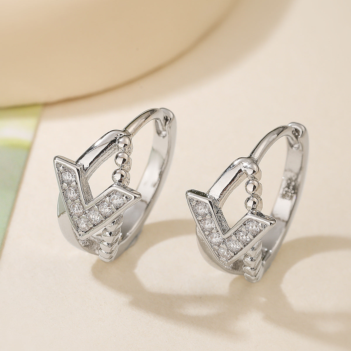 Minimalist Geometric Copper Hoop Earrings with 18K Gold Plating and Micro-Paved Zirconia for Women