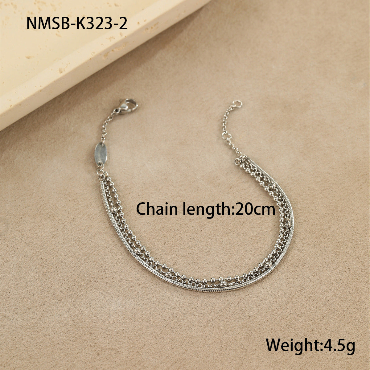 Fashionable Minimalist Geometric Stainless Steel Bracelet with Zircon Inlay for Women, Plated Luxury Layered Hand Jewelry