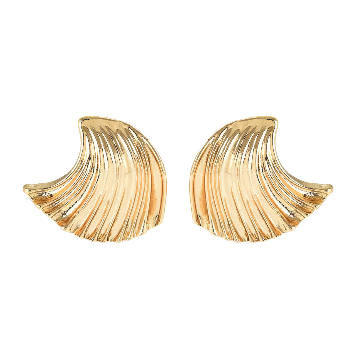 Pendientes con diseño de ondas geométricas, estilo oficina, a la moda, para mujer, de aleación de zinc con acabado galvanizado