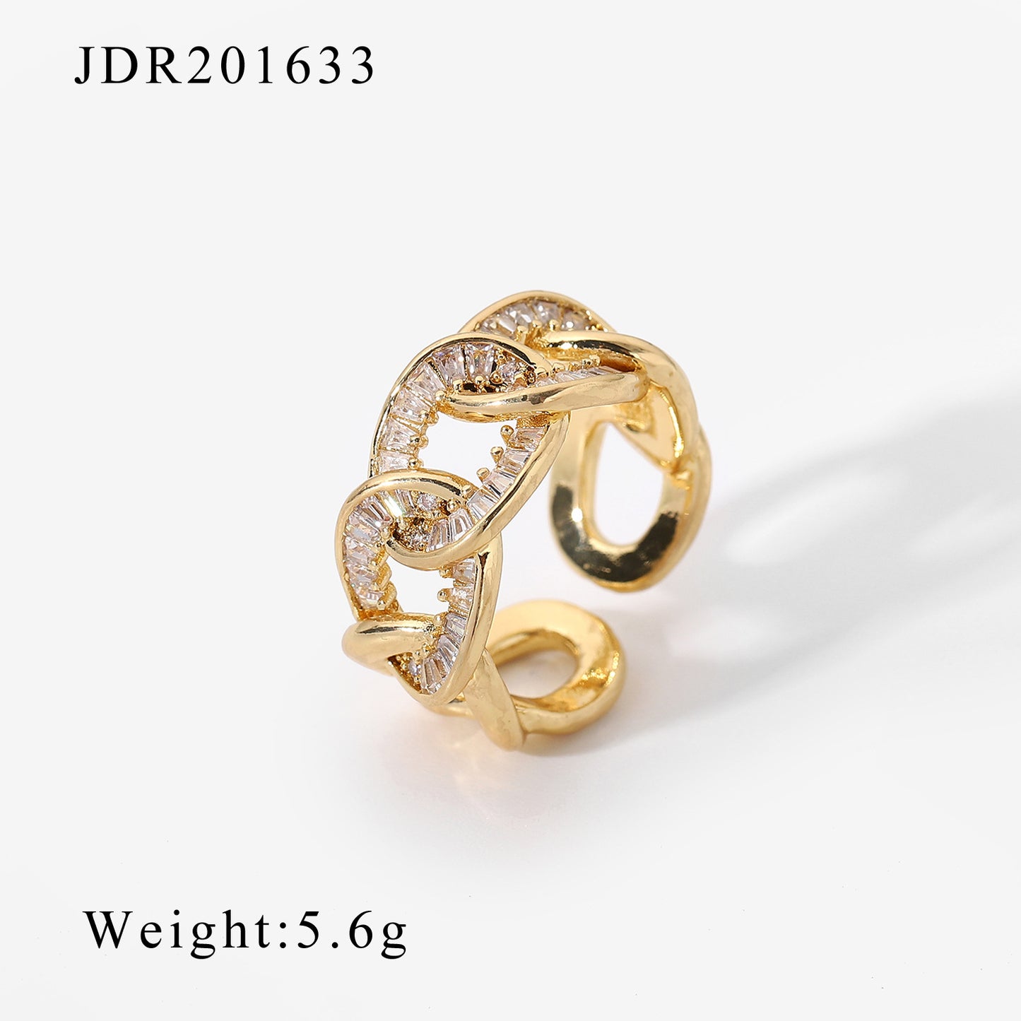 Anello da donna minimalista Boho in rame con intarsio di zirconi, fascia regolabile