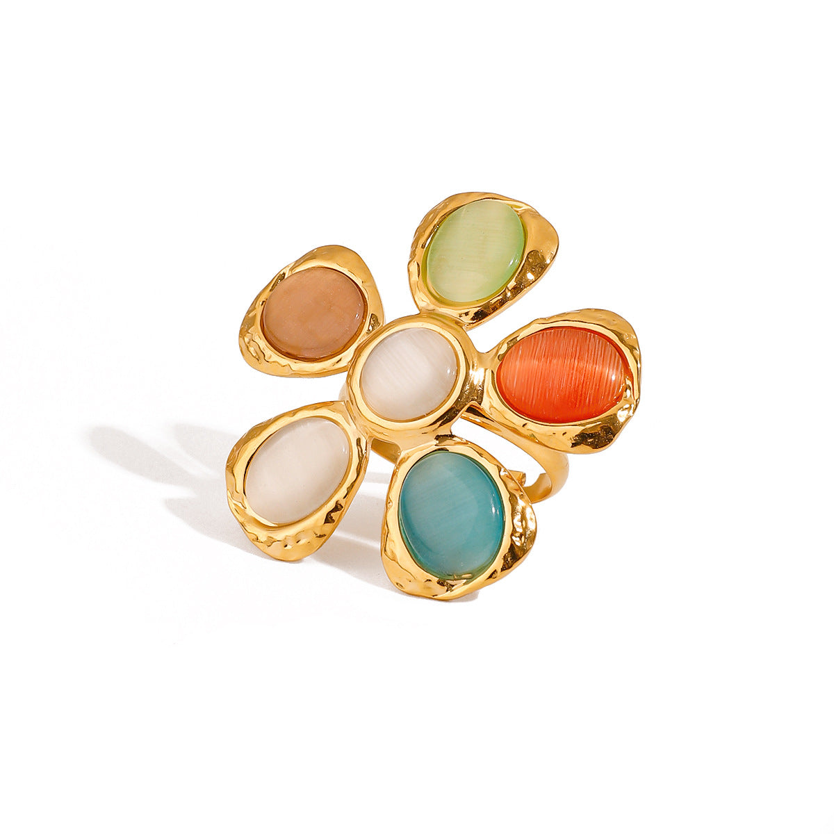 Anillo Geométrico de Acero de Titanio con Acabado Chapado para Mujer Accesorio de Joyería Minimalista a la Moda