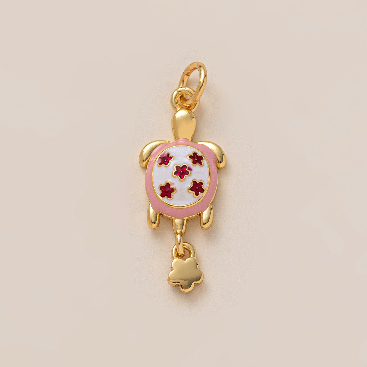 Sweet 18K Gold Plated Drip Oil Titanium Steel Animal Charm Bar Necklace with Rhinestone for Women
