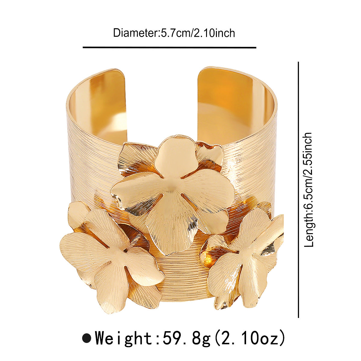 Elegant Floral-Shaped Iron Bracelet with Plated Finish for Women, Luxe Minimalist Fashion Accessory