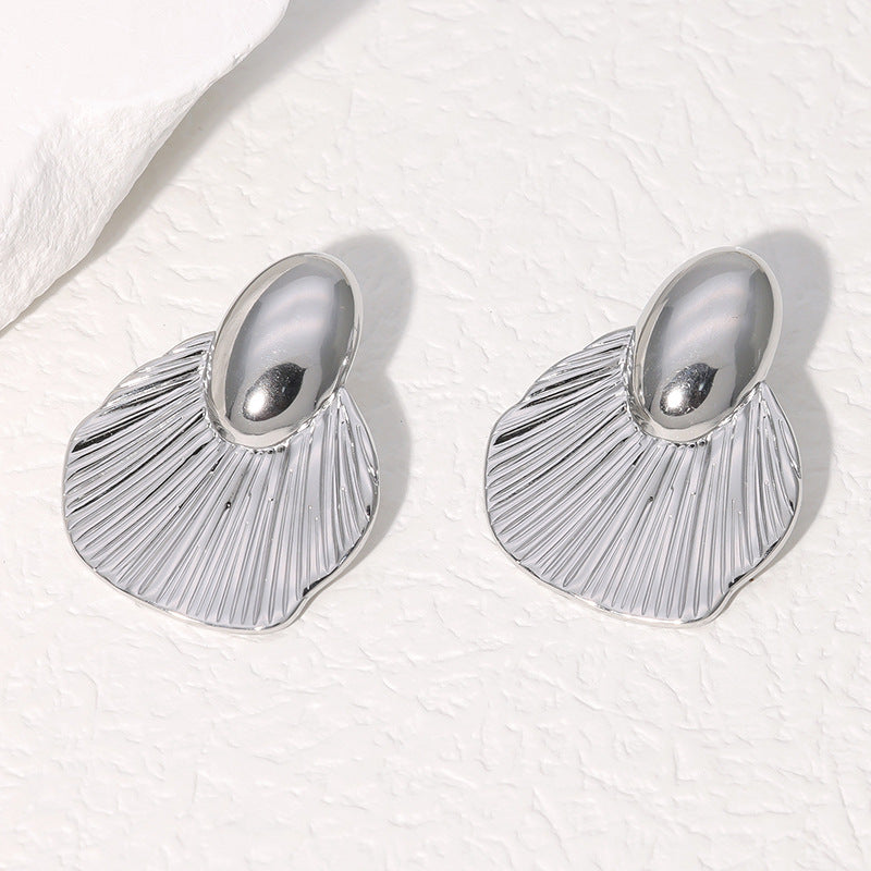 Minimalist Leaf Plated Stainless Steel Earrings for Women