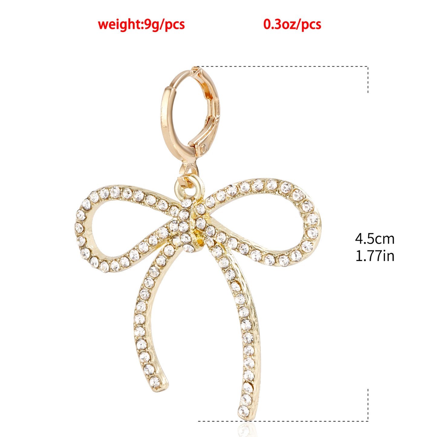 Minimalist French-Style Geometric Bow Knot Earrings for Women with Electroplated Metal Finish