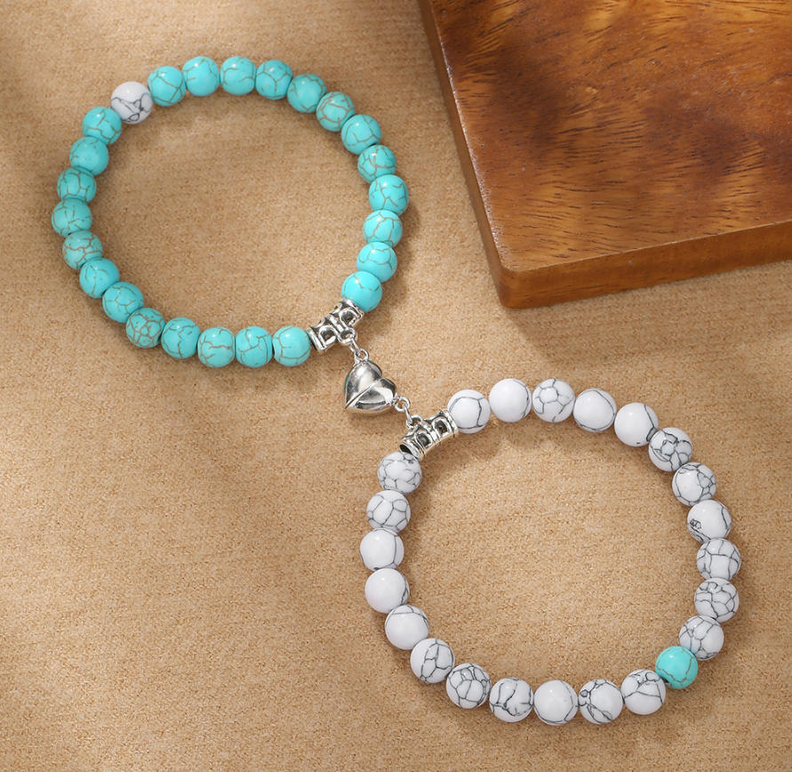 Handmade Geometric Round Stone Bracelet Unisex
