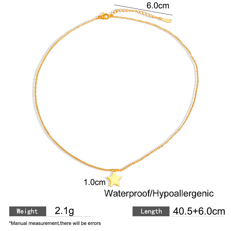 Minimalist Luxury Star Titanium Steel Plated Necklace Unisex